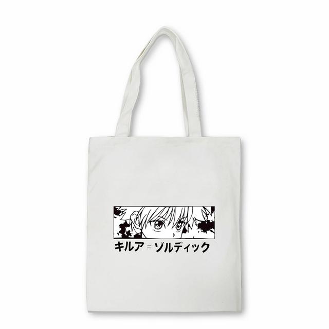 Японская аниме Hunter x Hunter Сумка для покупок Eco Manga Tote Harajuku Сумка-шоппер Женская парусиновая сумка на плечо Killua Zoldyck Hisoka
