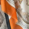 Black retro 135 square scarf autumn and winter new shawl silk scarf literary imitation cotton and linen scarf rough edge hollow out