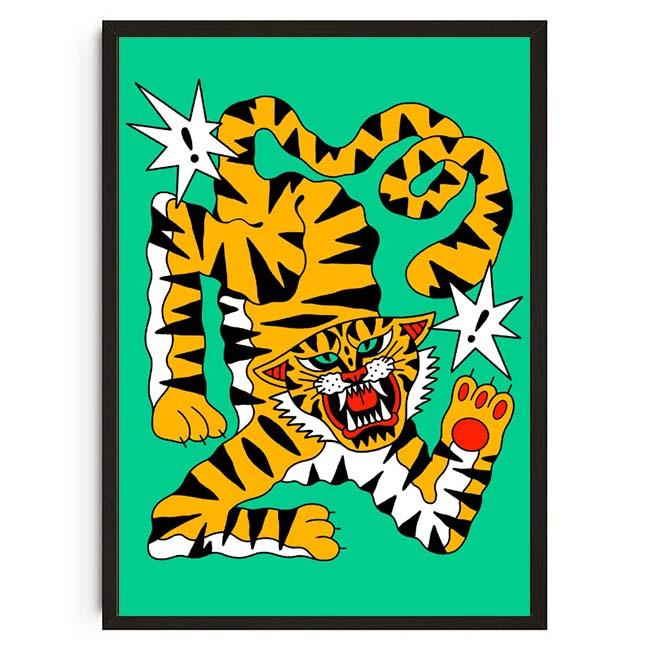 Vintage Abstract Animals Print Posters Mid Century Wall Art Canvas Painting Pictures for Living Room Bedroom Home No Fr