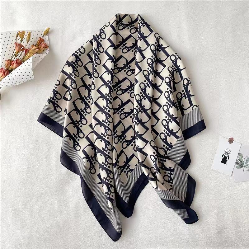 Весна/лето Новый женский шелковый шарф 90 * 90 см Имитация шелкового твила квадратный шарф Модный принт большой квадратный шарф профессиональный шарф