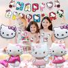 Набор для украшения на день рождения LakPty Hello Kitty с воздушными шарами и милыми алюминиевыми шарами, гирлянда HAPPY BIRTHDAY для детей и девочек, идеально подходит для дня рождения