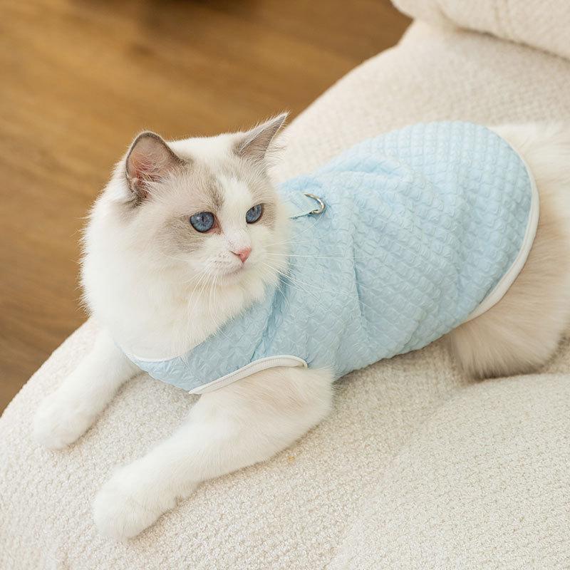 Кошачья одежда осенне-зимняя теплая кошке котенку двухногий жилет маленькая собака щенок собака домашнее животное кошка рисовая одежда