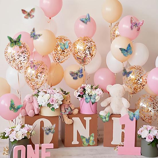 10 шт. Голографические наклейки-бабочки Водонепроницаемые ПЭТ-наклейки для ноутбуков, бутылок для воды, чехлов для телефонов, DIY-поделок, скрапбуков, журналов, винтажный богемный декор