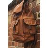 20'' Goat Leather Backpack Travel Rucksack Luggage Camping Bag Genuine Brown