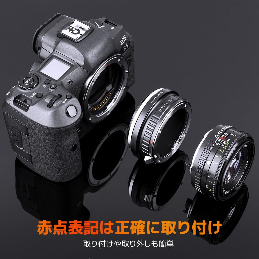 КОНЦЕПЦИЯ Адаптер для объективов Pentax K на Canon EOS R Совместим с объективами Pentax K и объективами Canon RF для фокусировки на бесконечность K&F Cameras,