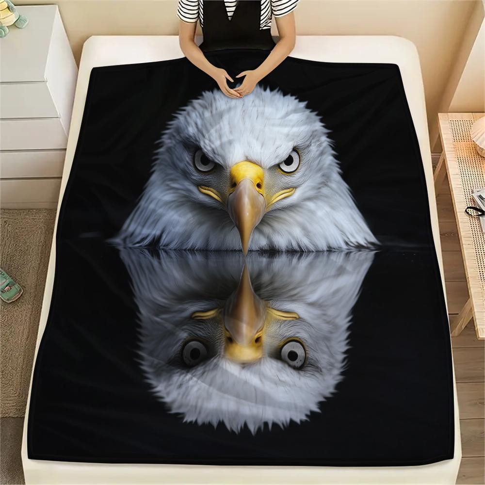 Black Eagle,pattern Flannel Blanket, High quality Comfortable for All Seasons, Home Decor, Warmth and Comfort, Perfect for Gifts.