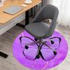 1pc Butterfly, Purple Round Chair mat Area Rug - Non-Slip, Floor Mat for Office, Bedroom, home decor Christmas Gift p0811290