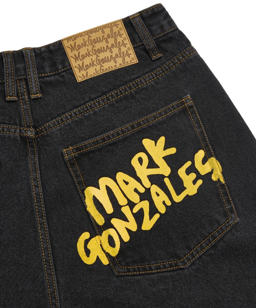 Mark Gonzales Джинсы Оверсайз с Графикой на Заднем Кармане - Черные