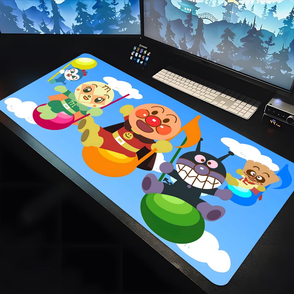Игровой коврик для мыши с персонажем мультфильма Анпанман, большой коврик для стола под клавиатуру и мышь, нескользящая резиновая основа, игровой коврик для мыши, ковер для ноутбука 1200x600