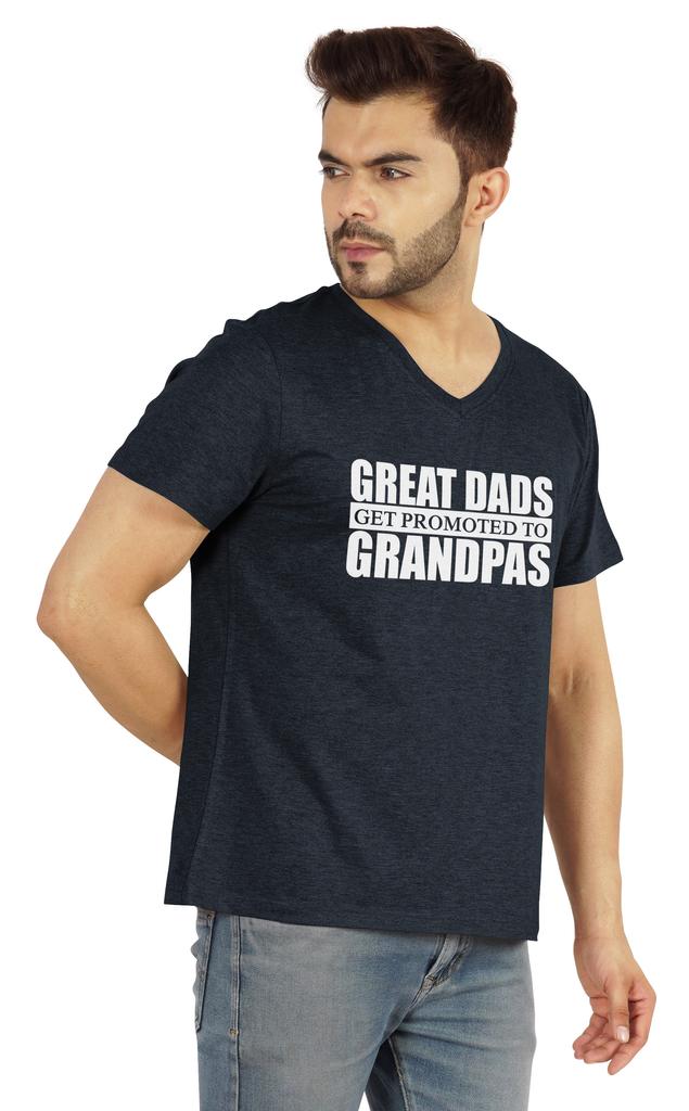 Inkmeso Мужская футболка для дедушки. Отличные папы получают повышение до дедушки. Футболка с надписью «Письмо» впервые