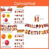 High Quality Fire Department Party Supplies Firefighter Theme Cake Insert Balloon Pull Flag Set