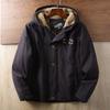 Зимняя одежда для палубы Куртка с хлопковой подкладкой Куртка для мужчин из утолщенного бархата в стиле ретро Куртка из овечьей шерсти для мужчин