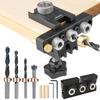 3 In 1 Doweling Jig Kit Adjustable Wood Dowel Punch Locator 8MM 10MM Bushes Drilling Guide Locator Hole Drill Woodworking Tools