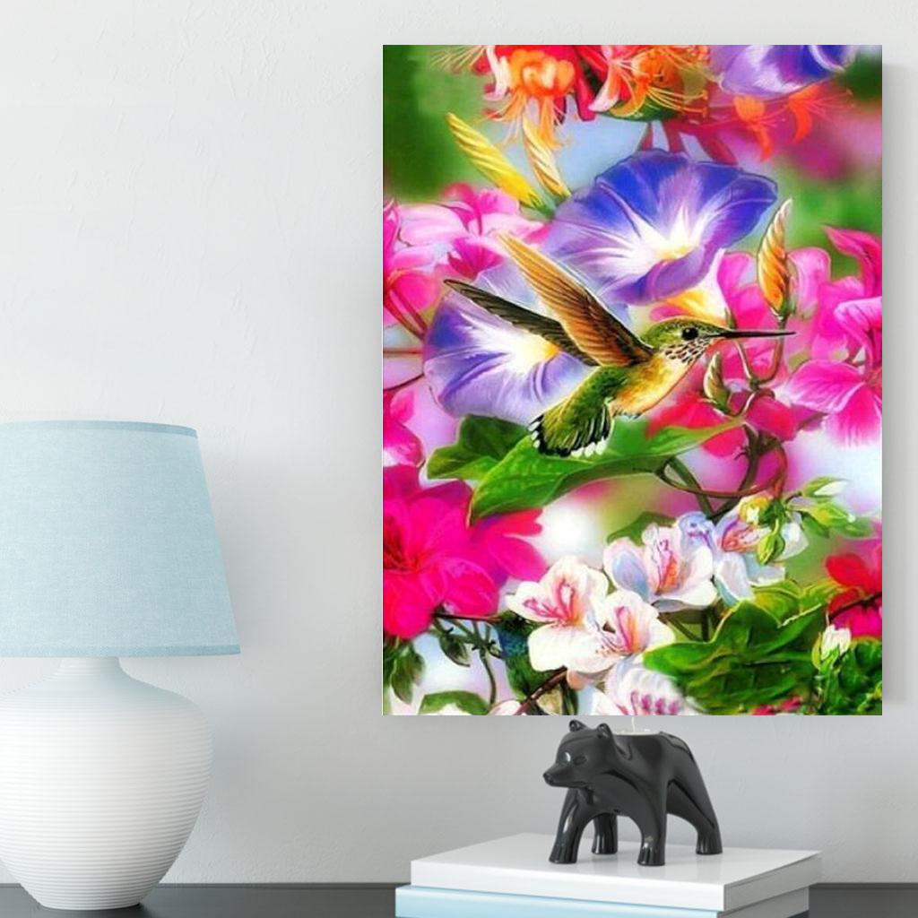 5D Diamond Painting Diy Flower And Bird Full Diamond Handmade Diamond Embroidered Mosaic Pattern Home Bedroom Decoration Gift