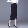 Irregular Half Length Skirt for Women Spring/Summer Collection Medium Length Style Lace Splicing Black Hip Wrapping Skirt