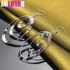 925 Sterling Silver Three Round Circle Drop Earrings Charm Jewelry