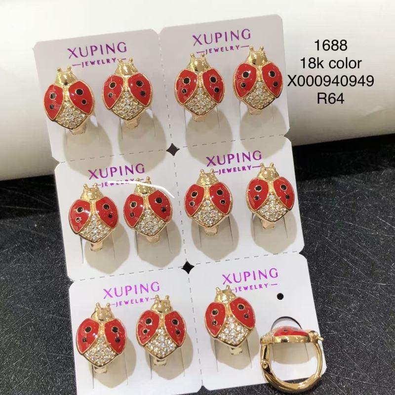Ювелирные изделия Xuping, серьги-гвоздики, серьги-клипсы из сплава с покрытием k-цвета, с мульти-цирконами, в европейском и американском стиле, модные и универсальные серьги.