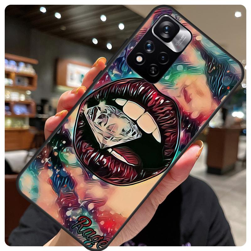 Sexy Lips KISS For Redmi 10 9C 10C 12C Cover For Xiaomi Redmi Note 12 Pro 10 9 8 11 Pro 9S 10S 11S 12S Case