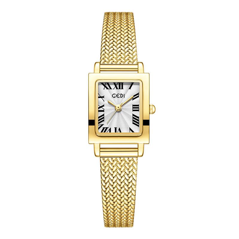 High-Value Wheat Ear Small Gold Watch Women'S Small And Exquisite Small Square Watch Niche High-End Women'S Quartz Watch