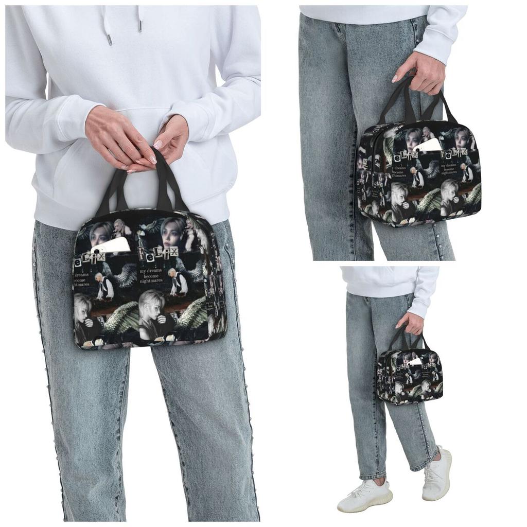 FELIX Korean Kpop Singer Insulated Lunch Bag for Women Office Cooler Thermal Food Box Tote Leakproof Lunch Boxes Container