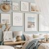 Boho Beach Vibes Poster Wave Seashell Canvas Painting Nordic Glass Line Art Print Gallery Wall Picture for Bedroom Home Decor