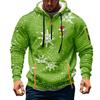 Men's Christmas Print Hooded Half-Zip Casual Sports Sweatshirt
