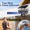 15MP Three Lens 4G Camera Solar Power Outdoor Waterproof PIR Humanoid Detection Security Video Monitor V380 Battery Surveillance