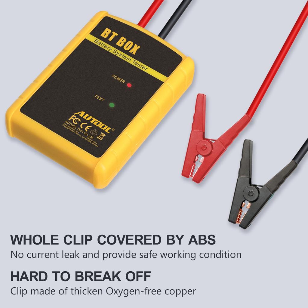 Тестер аккумулятора AUTOOL BT BOX, зарядный тест с мобильным автомобильным аккумулятором, тестер аккумулятора 12 В, диагностический инструмент для автомобиля
