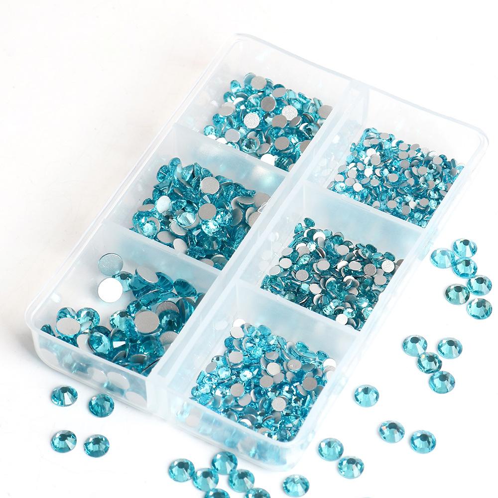 Украшения для ногтей 6 сеток стеклянные кристаллы стразы белого цвета смешанные супер вспышка плоское дно бриллиант цветной дизайн ногтей бриллиант