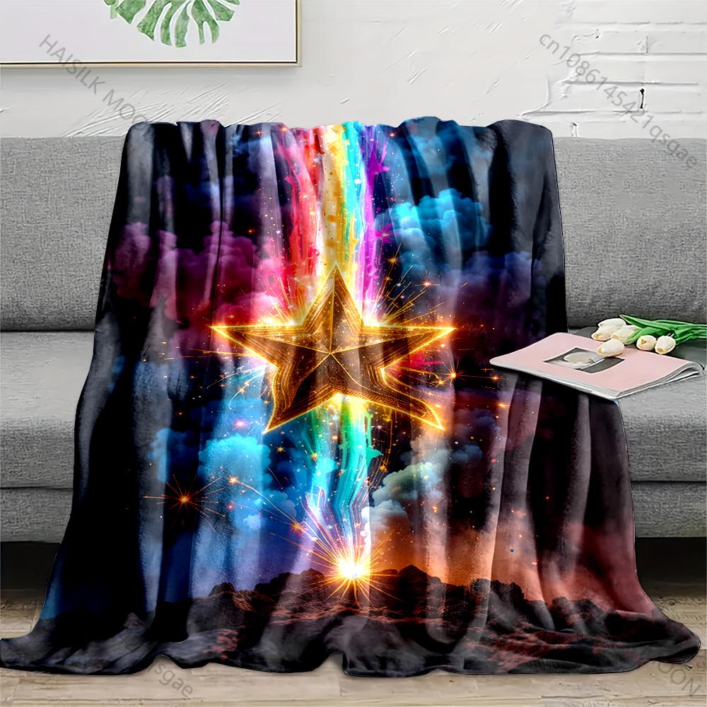 Multiple sizes Starburst with Rainbow Explosion Blanket Suitable for Home Bedroom Sofa Travel Camping Blanket Various Size Gifts