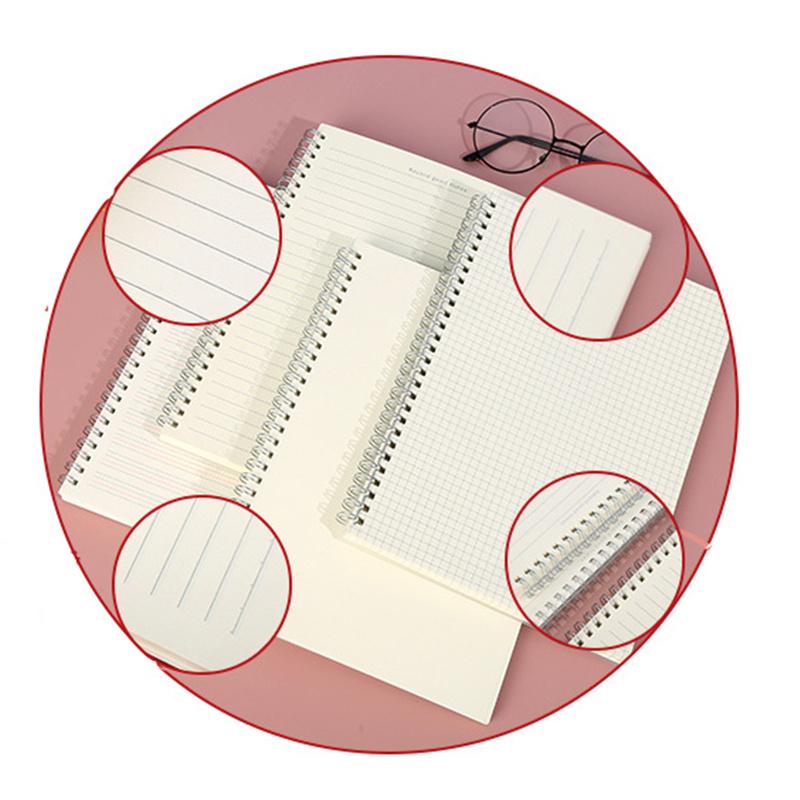 A5/B5/A4 Spiral Coil Notebook Horizontal Grid Blank Notepad Frosted Student Diary Sketchbook School Supplies Stationery