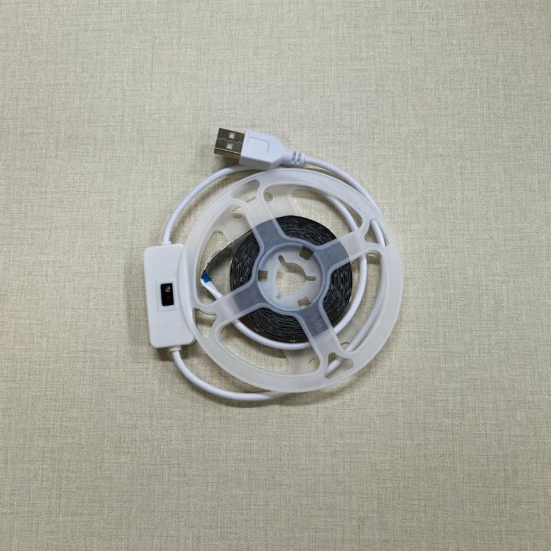 5V USB светодиодная лента с кнопкой-выключателем, гибкая лента, 60 светодиодов/м, для подсветки телевизора, Рождества, DIY, украшения для вечеринки