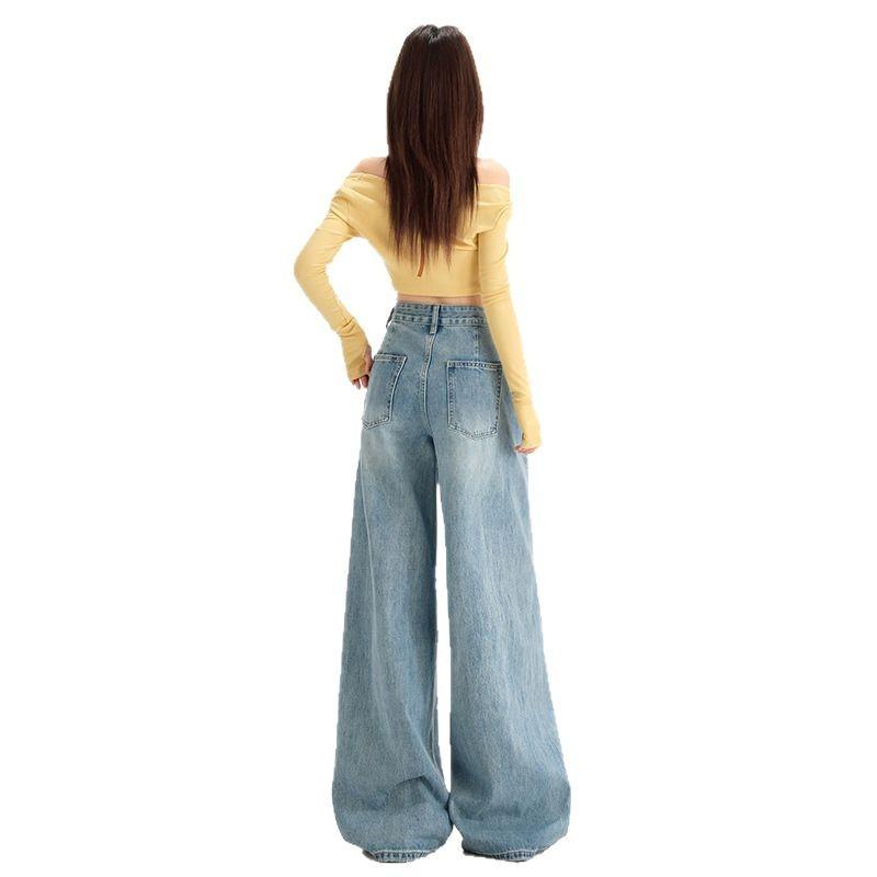 Светлые брюки Willow Scimitar для женщин, новые джинсы в американском стиле в стиле ретро с высокой талией, маленькие широкие брюки для женщин