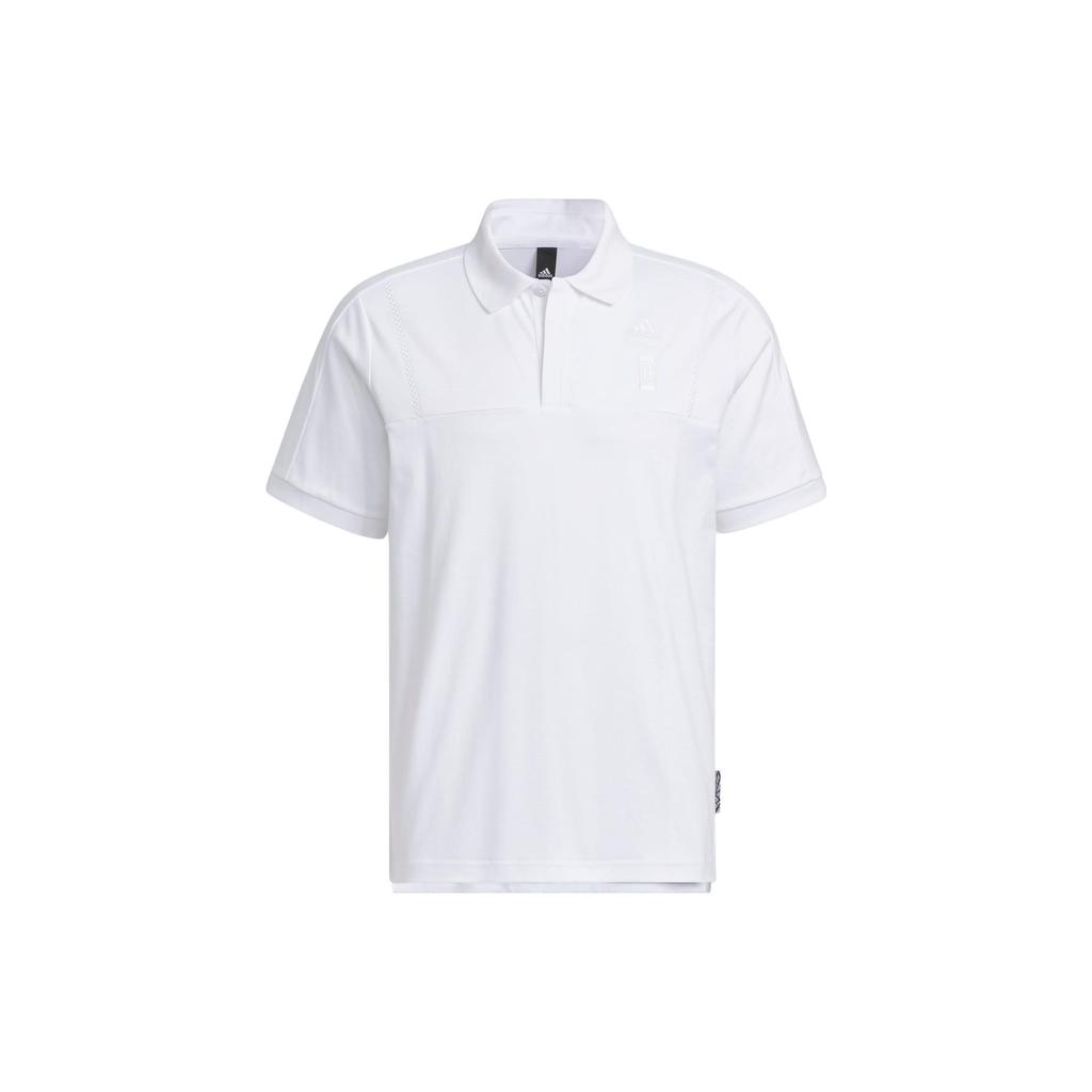 Adidas Wuji Series Premium Polo Shirt With Solid Color Logo, Casual Sports Short Sleeve Men Tops White IA8110
