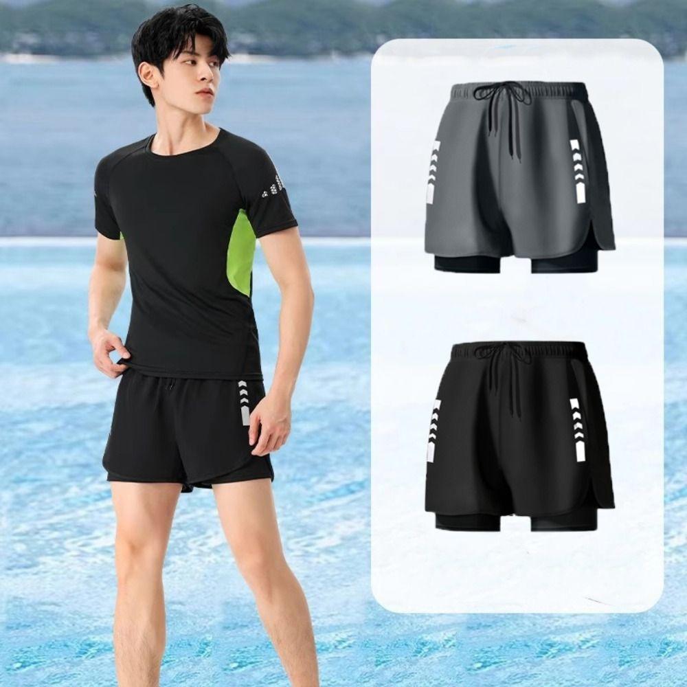 Short Pants Swimming Trunks Shorts Double Layer Men's Jogging Shorts Surfing
