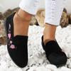 Fashion Fashion Flowers Embroidered Flats Woman Mesh Knitting Shallow Casual Shoes Woman Big Size Breathable Slip-On Walking Shoes 2024