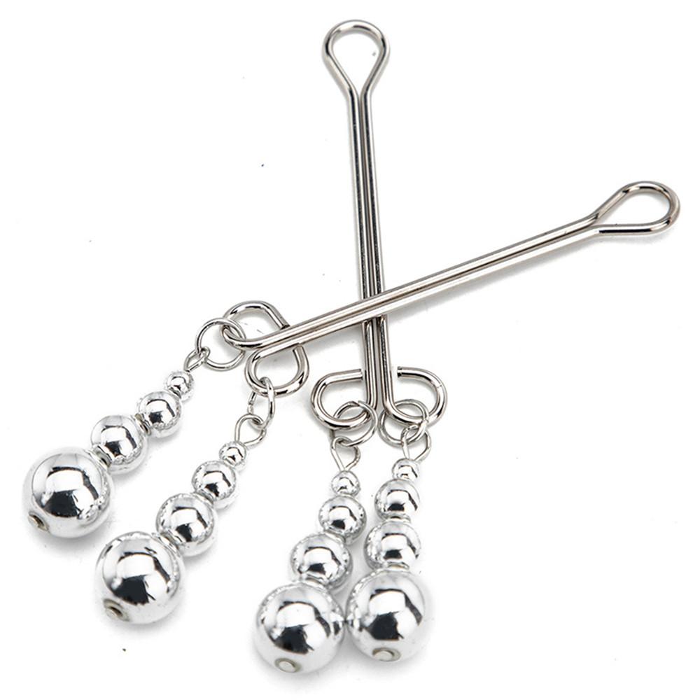 1Pairs Stainless Steel Metal Nipple Clamps Breast Clips Mimi Clip Pudendal Clip BDSM Restraints Flirt Sex Toys For Women Couple