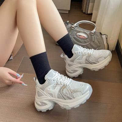 Женская обувь на шнуровке, женская обувь из вулканизированной сетки, осенние дышащие женские кроссовки, женская спортивная обувь с губчатой подошвой