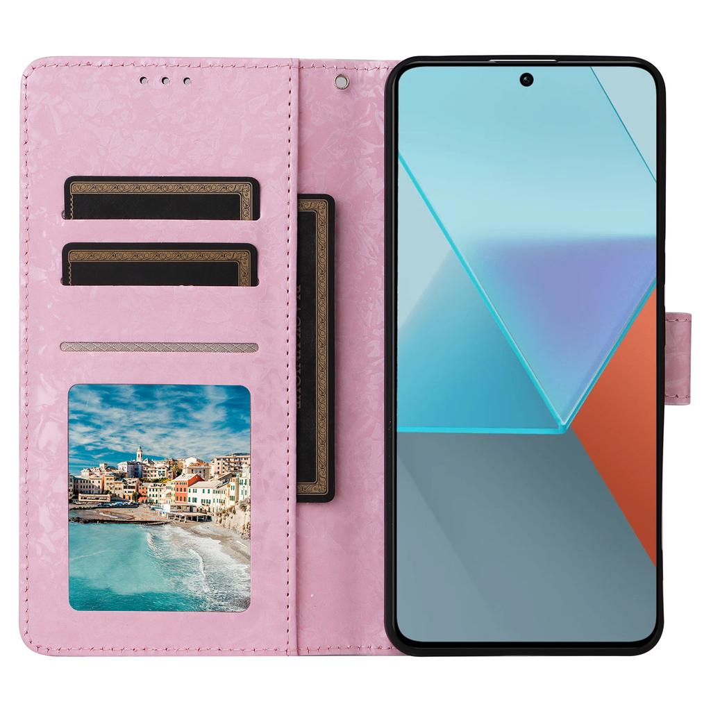 For Xiaomi Redmi Note 13 Pro 5G/Poco X6 5G Case Lacquered Flower Leather Wallet Phone Cover