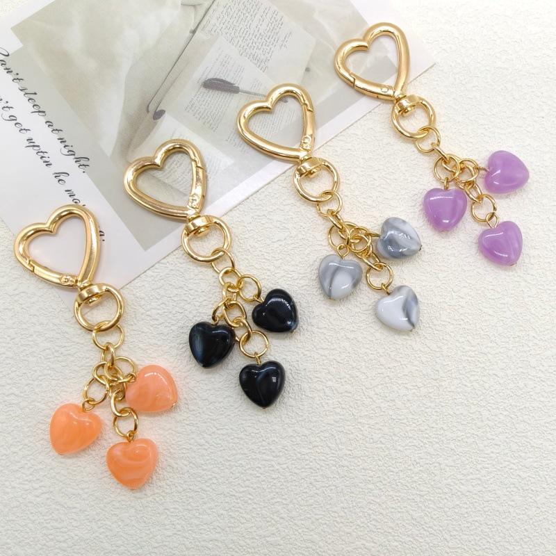 Корейская мода Брелок в форме сердца и ремешок для чехла телефона с подвеской из бусин