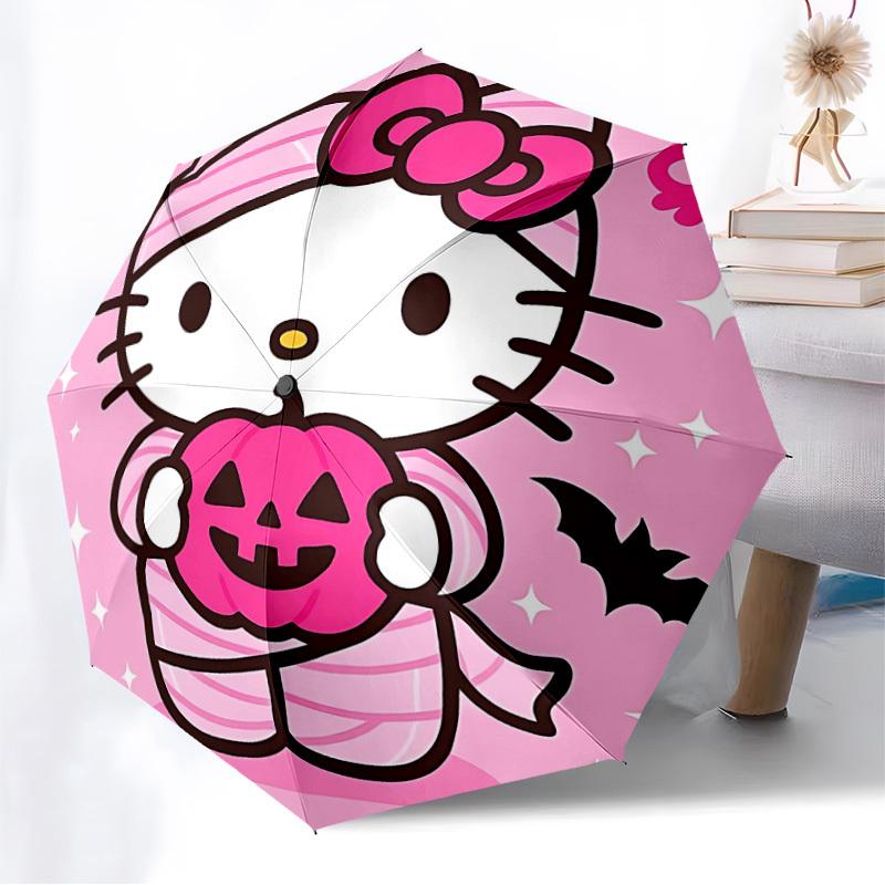 1pc Hello Kitty Halloween Automatic Open/Close Umbrella, Lightweight Design for Everyone,Durable Canopy yy251014002