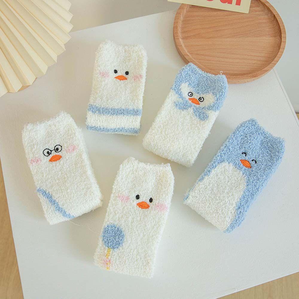 Socks Animal Print Simple Cute Floor Socks Mid-tube Socks Coral Fleece Socks Female Hosiery