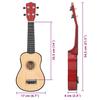 Soprano Ukulele Set for Children with Carry Bag Dark Wood 21