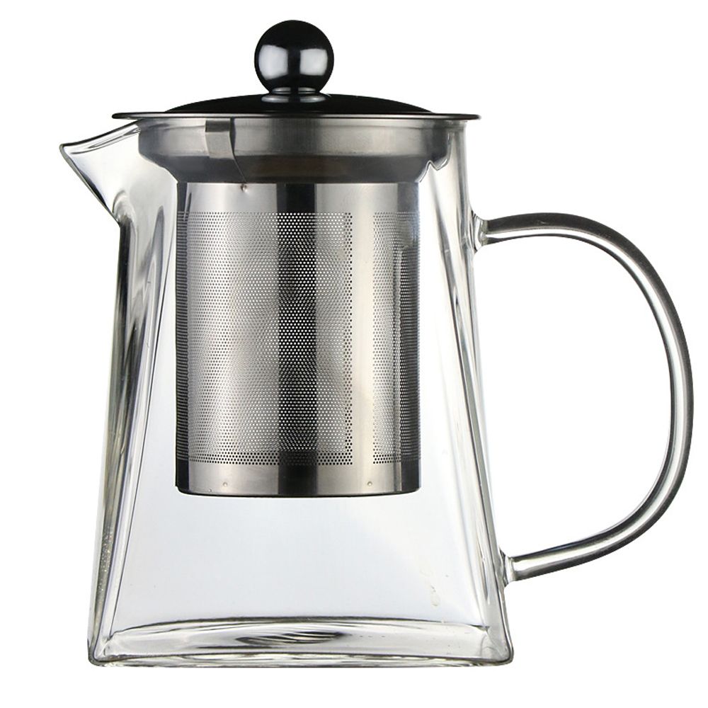 Tea Leaves Stainless Steel Tea Strainers coffee with Tea Strainers Kettle Glass Square Pot Teapot