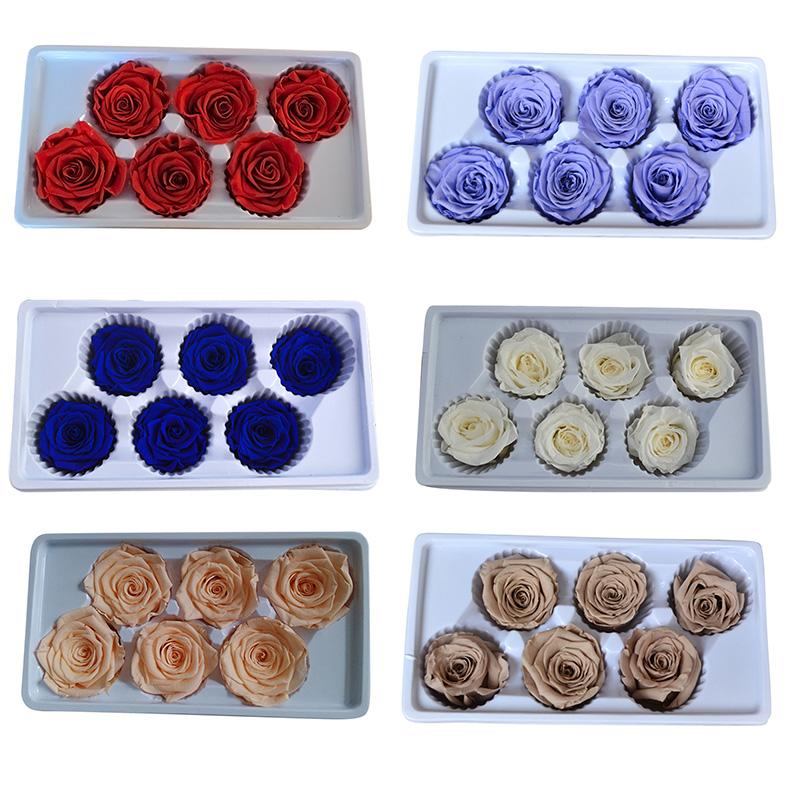 6 шт./кор. вечная жизнь цветок вечеринка декор роза цветок DIY консервированный подарок высокое качество День матери 5-6 см свадьба День святого Валентина