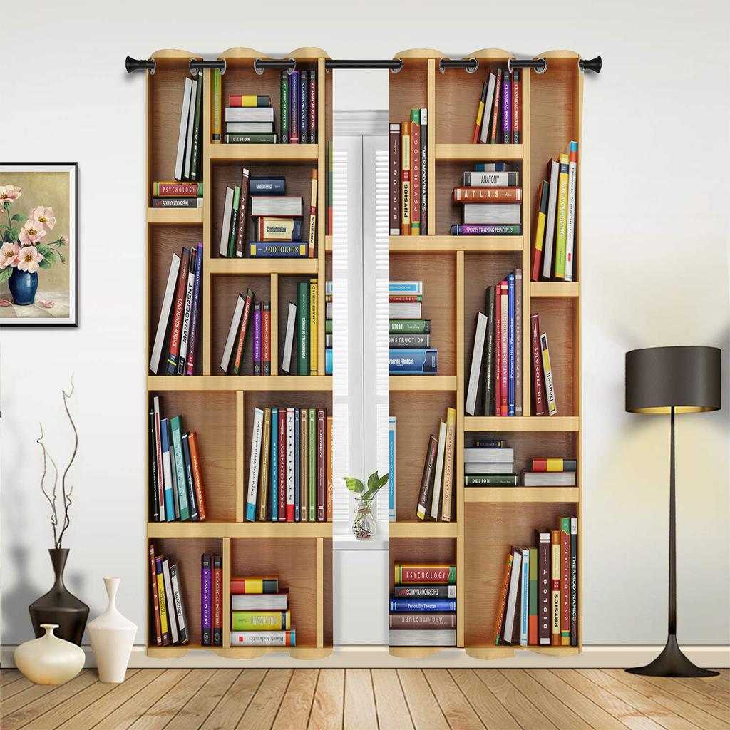Винтажная книжная полка, библиотека, книжные шторы для спальни, гостиной, кухни, детской комнаты, оконные шторы, современный домашний декор