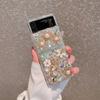Luxury Bling Diamond Gem Bear Flower Glitter Phone Case For Samsung Galaxy Z Flip 4 5g Z Flip 3 Flip3 Zflip Case Cover