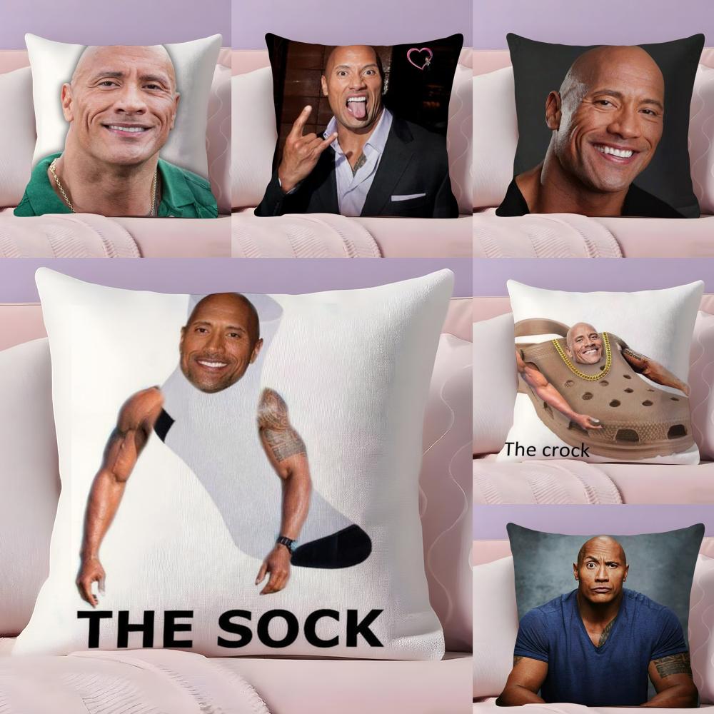 Dwayne The Rock JJohnson MMeme Cushion Cover Plush Fabric Soft DoubleSided Printed Sofa Warm Winter Home Gift Pillow Cover