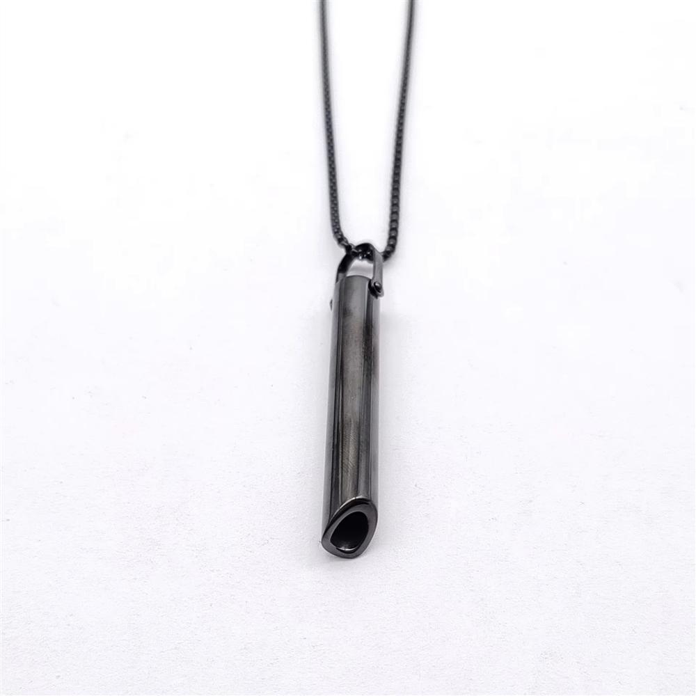 2026 Stainless Steel Breathwork Tool Calming Relief Meditation Stress Anxiety Mindful Breathing Whistle Necklace