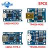 5pcs TP4056 Charging Module 1A 5V 18650 Lithium Battery Board Micro/Type-c/Mini USB Interface Charger Module Protection 2-in-1
